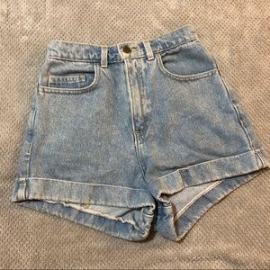 American Apparel High Waisted Jean Shorts